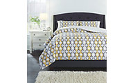 Ashley Mato Comforter 3-Piece King Yellow Comforter Set