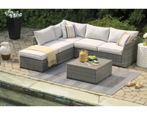Ashley Cherry Point Sectional with Ottoman and Table