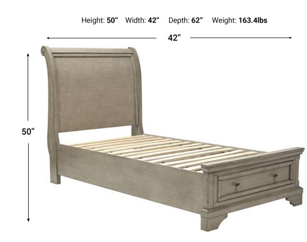 Ashley Lettner Twin Sleigh Storage Bed large image number 2
