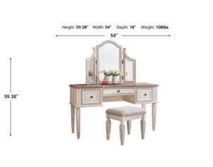 Ashley Realyn Vanity and Stool with Mirror