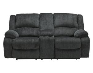 Ashley Draycoll Slate Reclining Loveseat with Console