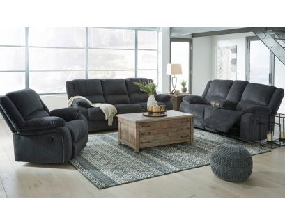 Ashley Draycoll Slate Reclining Loveseat with Console