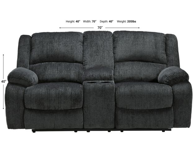 Ashley Draycoll Slate Reclining Loveseat with Console large image number 5