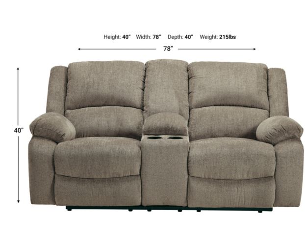 Ashley Draycoll Pewter Reclining Loveseat with Console large image number 5