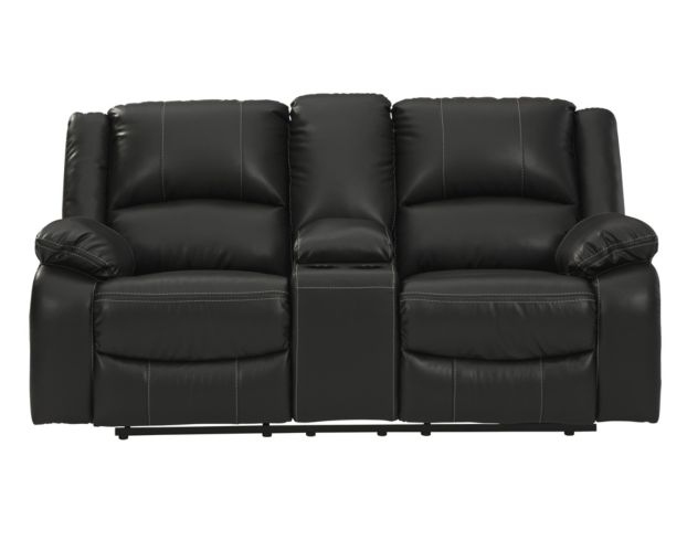 Ashley Calderwell Black Reclining Loveseat with Console large image number 1