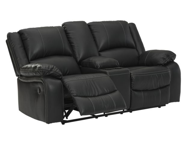 Ashley Calderwell Black Reclining Loveseat with Console large image number 3