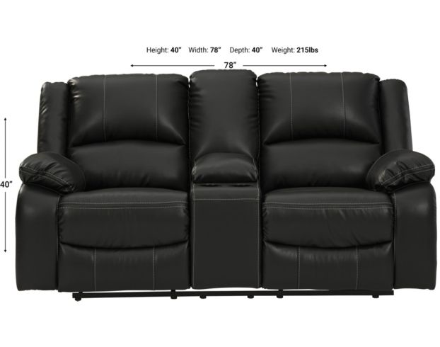 Ashley Calderwell Black Reclining Loveseat with Console large image number 5