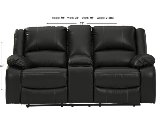 Ashley Calderwell Black Reclining Loveseat with Console | Homemakers