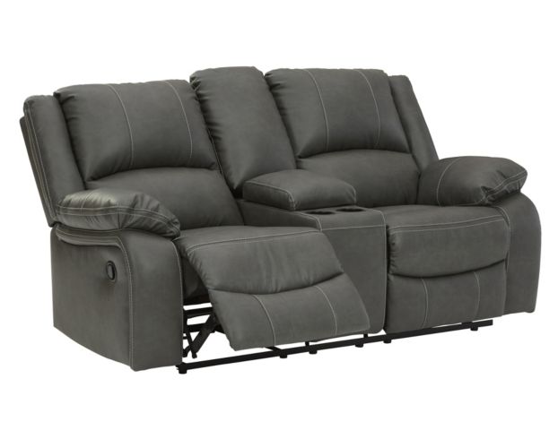 Ashley Calderwell Gray Loveseat with Console large image number 3