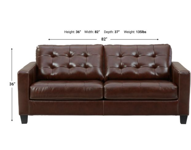 Ashley Altonbury Walnut Leather Sofa large image number 4