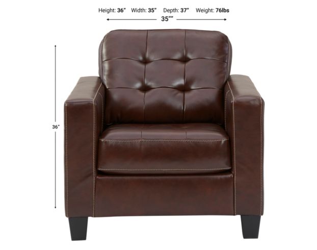 Ashley Altonbury Walnut Leather Chair large image number 4