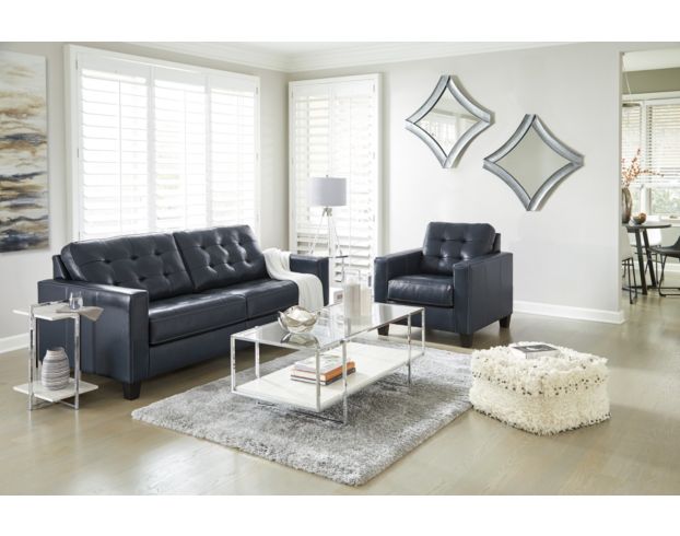 Ashley Altonbury Blue Leather Sofa, Blue Leather Sofa Ashley Furniture