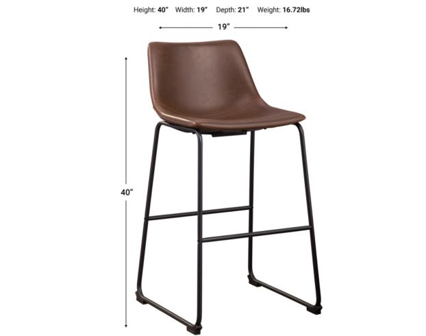 Ashley Centiar Brown Barstool large image number 4