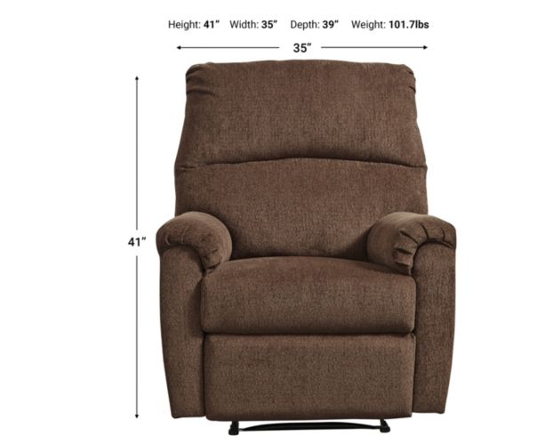 Ashley Nerviano Chocolate Wall Recliner large image number 4