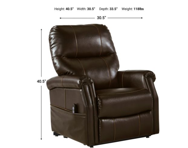 Ashley Markridge Brown Power Lift Recliner large image number 4