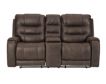 Ashley Yacolt Brown Power Recline Loveseat with Console small image number 1