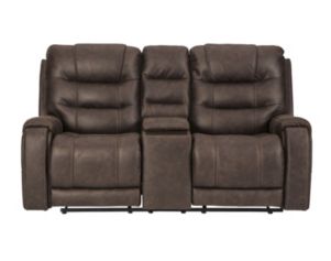 Ashley Yacolt Brown Power Recline Loveseat with Console