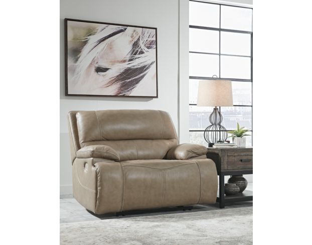 Ashley Ricmen Putty Leather Power Recliner large image number 2