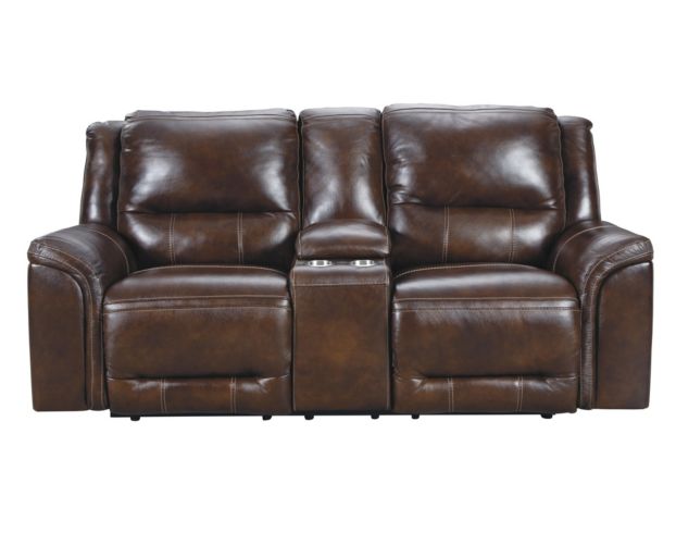 Ashley Catanzaro Leather Power Recline Console Loveseat large image number 1