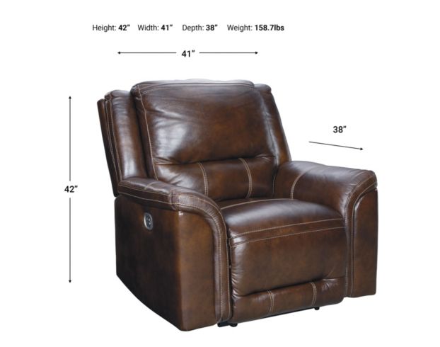 Ashley Catanzaro Leather Power Recliner large image number 7