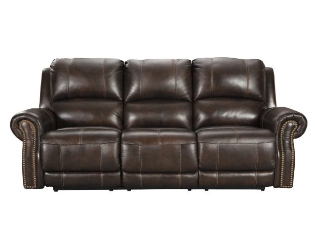 Ashley Buncrana Power Reclining Leather Sofa large image number 1