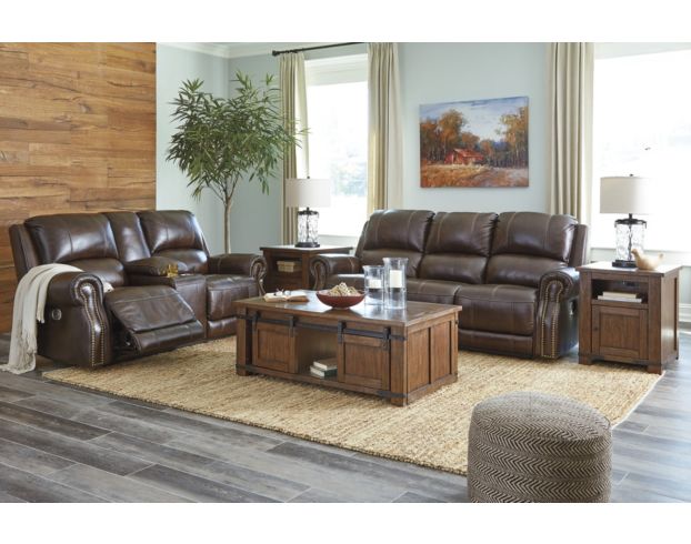 Ashley Buncrana Power Reclining Leather Sofa large image number 2