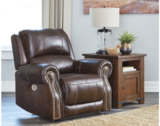 Ashley Buncrana Leather Power Recliner large image number 2