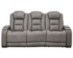 Ashley Man-Den Leather Power Recline Sofa small image number 1