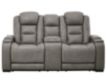 Ashley Man-Den Leather Power Recline Console Loveseat small image number 1