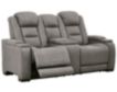 Ashley Man-Den Leather Power Recline Console Loveseat small image number 3