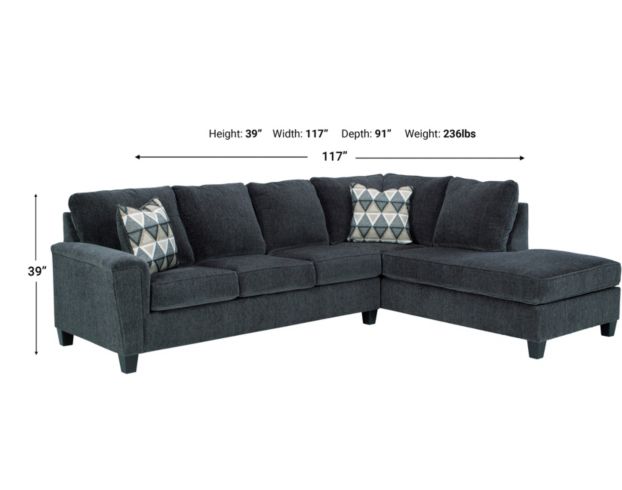 Ashley Abinger Smoke 2 Piece Sectional with Right Facing Ch