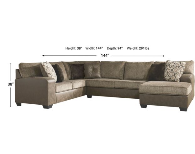 Ashley Abalone 3-Piece Sectional With Right-Facing Chaise large image number 3