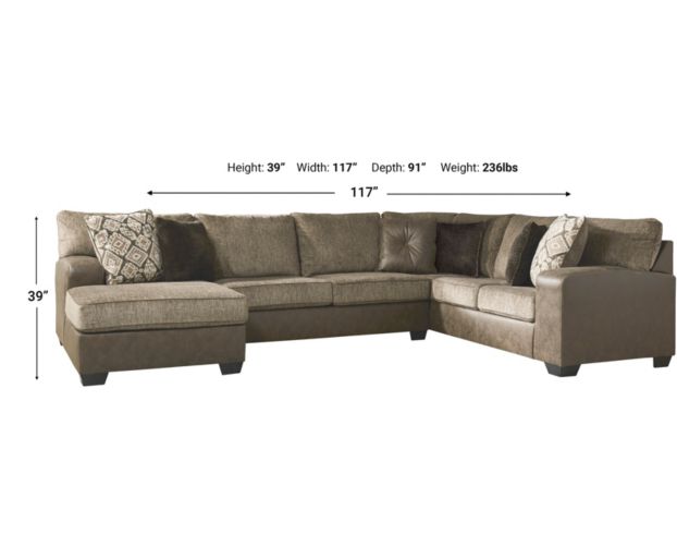Ashley Abalone 3-Piece Sectional With Left-Facing Chaise large image number 3