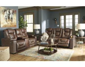 Ashley Owner's Box Power Reclining Sofa with Drop Down Table