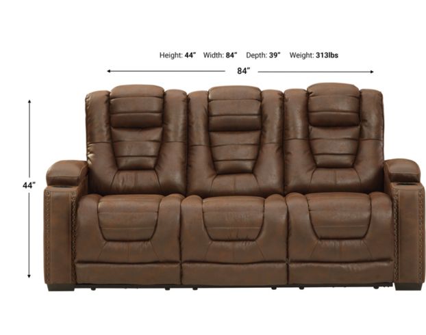 Ashley Owner's Box Power Reclining Sofa with Drop Down Table large image number 6