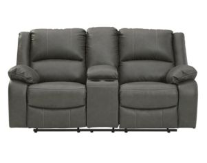 Ashley Calderwell Gray Power Reclining Loveseat with Cons