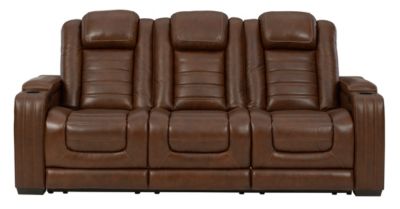 Ashley Backtrack Leather Power Reclining Sofa | Homemakers