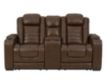 Ashley Backtrack Leather Power Recline Console Loveseat small image number 1