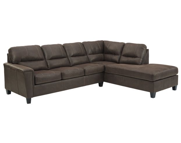 Ashley Navi Chestnut 2-Piece Sectional with Right Chaise large image number 1