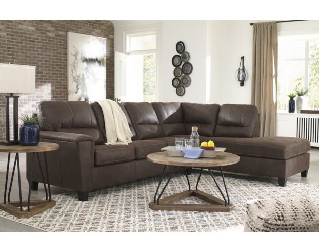 Ashley Navi Chestnut 2-Piece Sectional with Right Chaise large image number 2