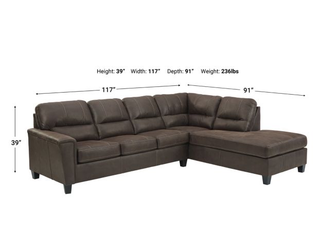 Ashley Navi Chestnut 2-Piece Sectional with Left Sofa large image number 3