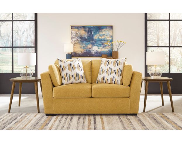 Ashley Keerwick Yellow Loveseat large image number 5