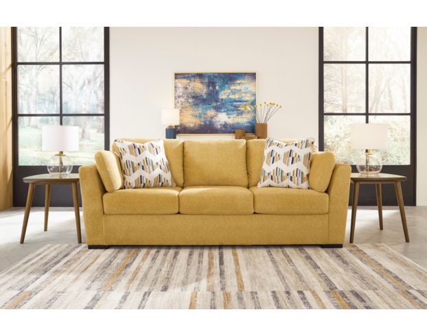 Ashley Keerwick Yellow Queen Sleeper Sofa large image number 3