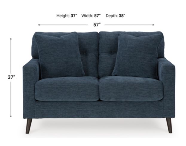 Ashley Bixler Navy Loveseat large image number 8