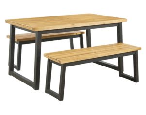 Ashley Town Wood 3-Piece Outdoor Dining Set