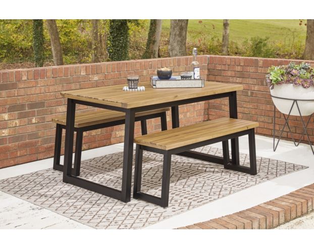 Ashley Town Wood 3-Piece Outdoor Dining Set large image number 2