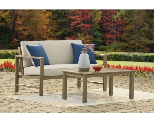 Ashley Fynnegan Outdoor Loveseat and Cocktail Table Set large image number 2