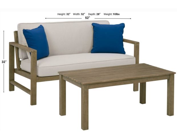 Ashley Fynnegan Outdoor Loveseat and Cocktail Table Set large image number 4