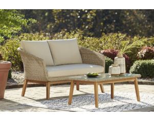 Ashley Crystal Cave Outdoor Loveseat and Cocktail Table S