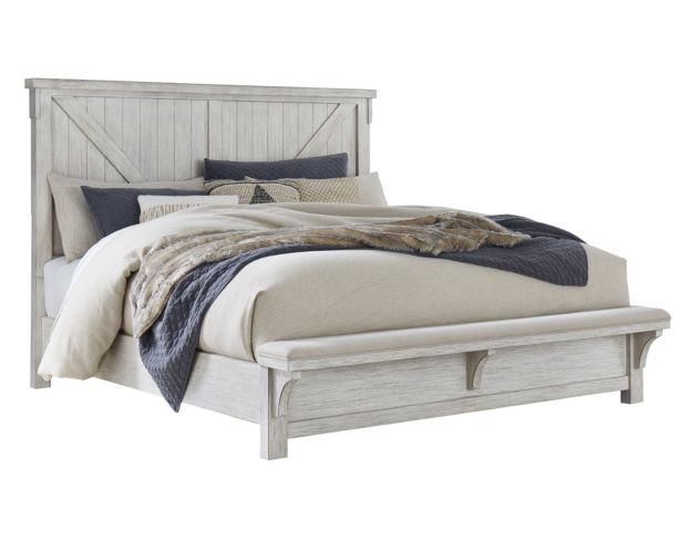 Ashley Brashland Queen Bed with Bench Footboard large